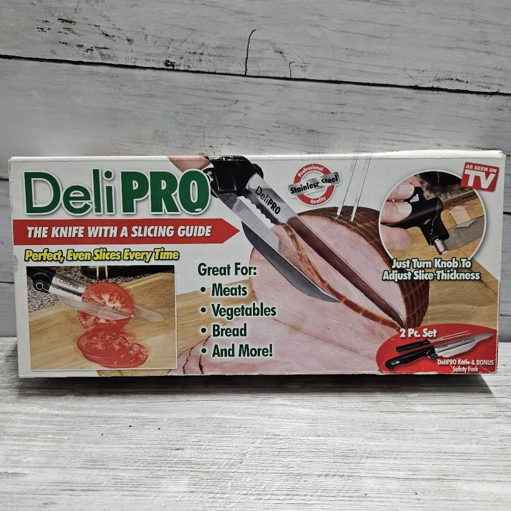 DeliPro the Knife With A Slicing Guide Stainless Steel New As Seen on TV